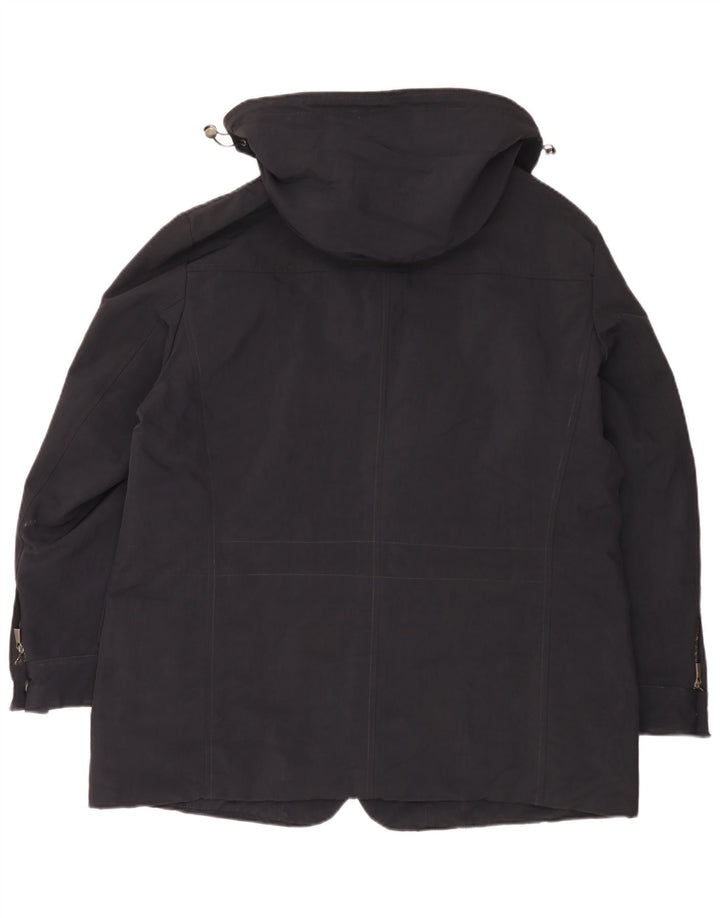 Giacca a Vento con Cappuccio Trussardi Uomo IT 56 3XL Nero Poliammide