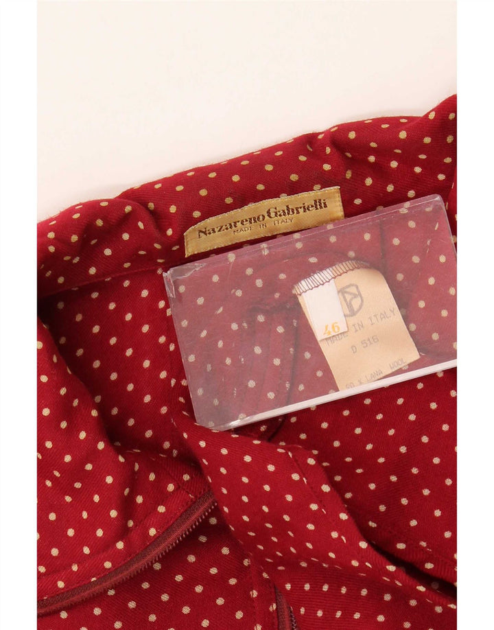 Maglia Pullover Donna Nazareno Gabrielli IT 46 Large Lana Maculata Rossa