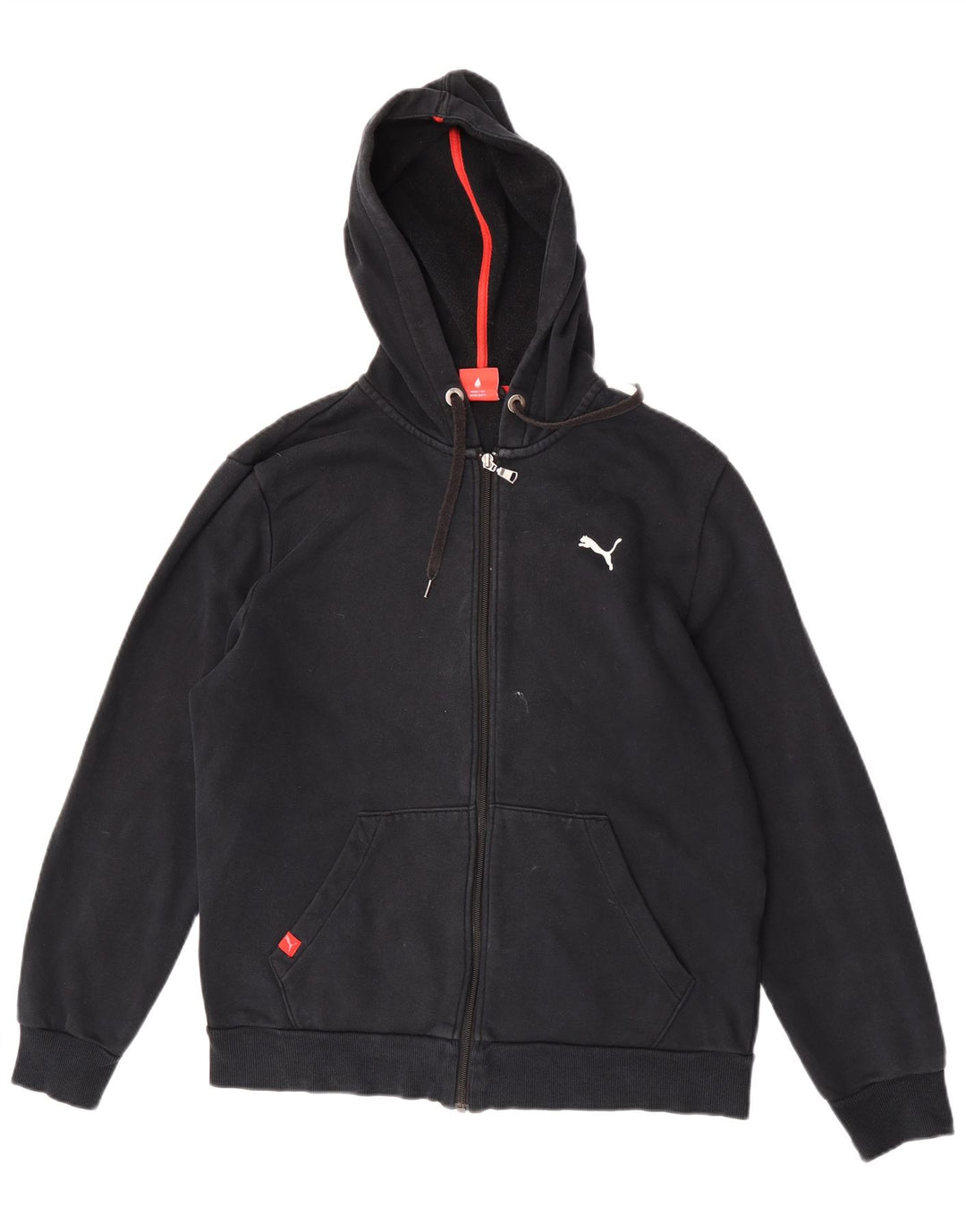 Felpa con cappuccio e zip da uomo Puma in cotone nero medio