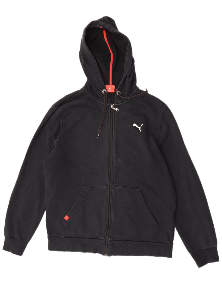 Felpa con cappuccio e zip da uomo Puma in cotone nero medio