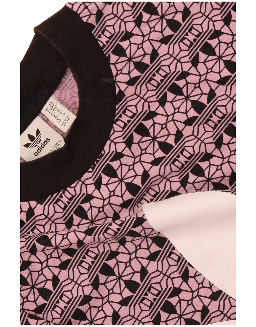 T-shirt grafica corta oversize da donna ADIDAS Top UK 6 XS cotone viola