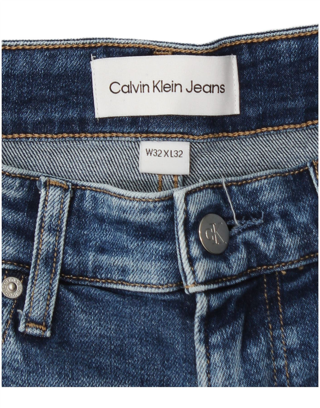 Jeans dritti da uomo Calvin Klein W32 L27 cotone blu