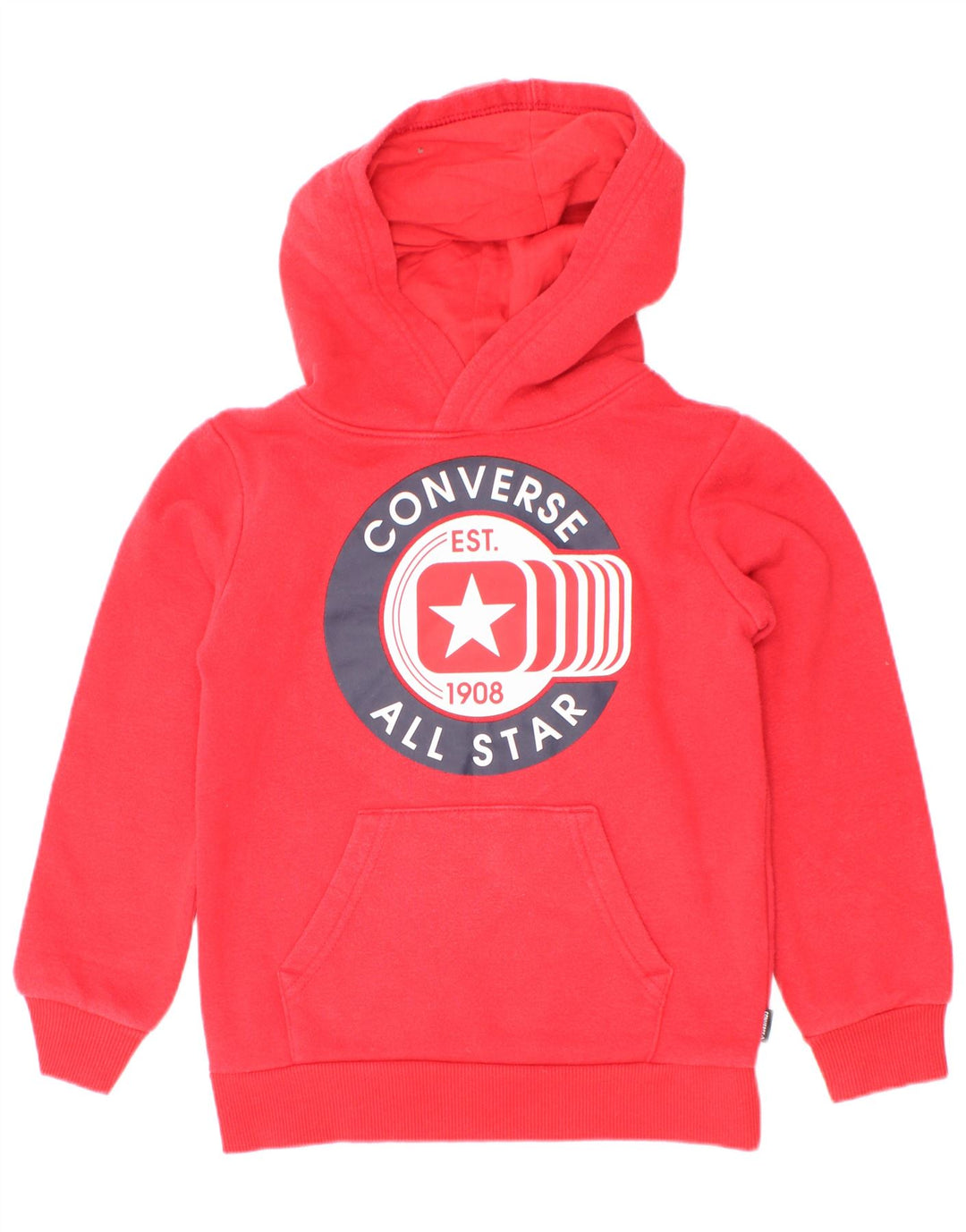 Maglione con cappuccio grafico Converse per ragazzi 3-4 anni in cotone rosso