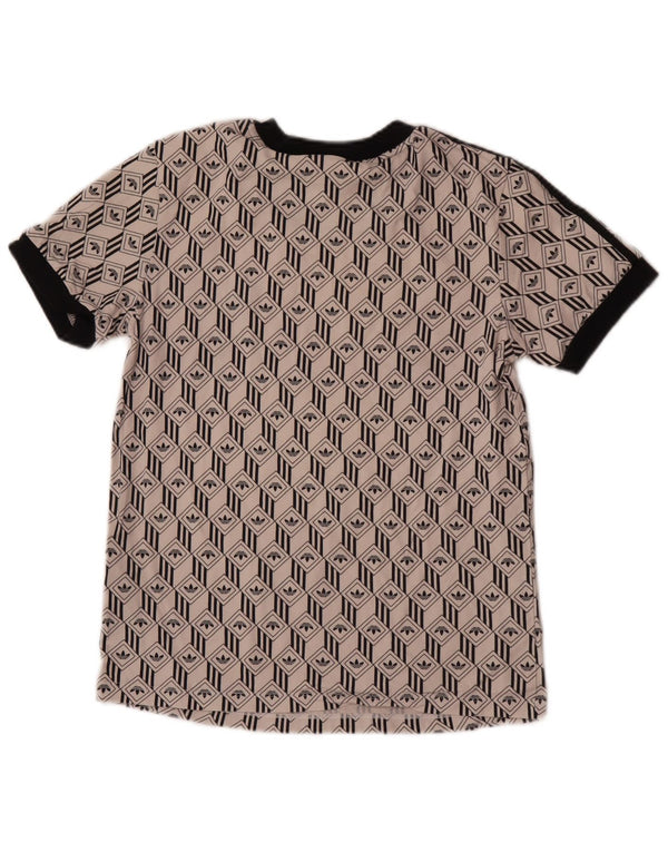T-shirt grafica da donna Adidas Top UK 10 piccola in cotone bianco sporco