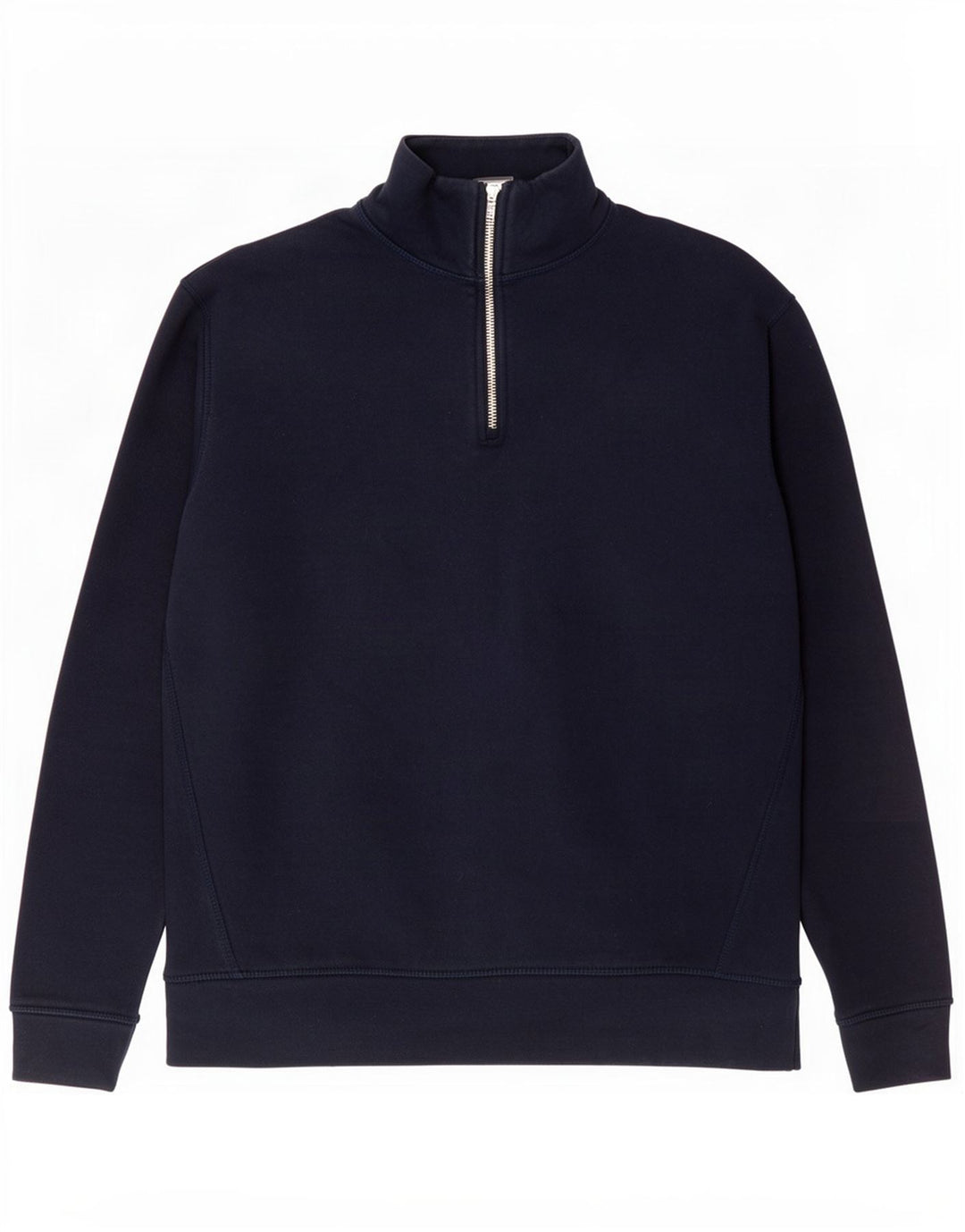 Felpa Zara da uomo con collo con zip, maglione medio, blu navy in poliestere