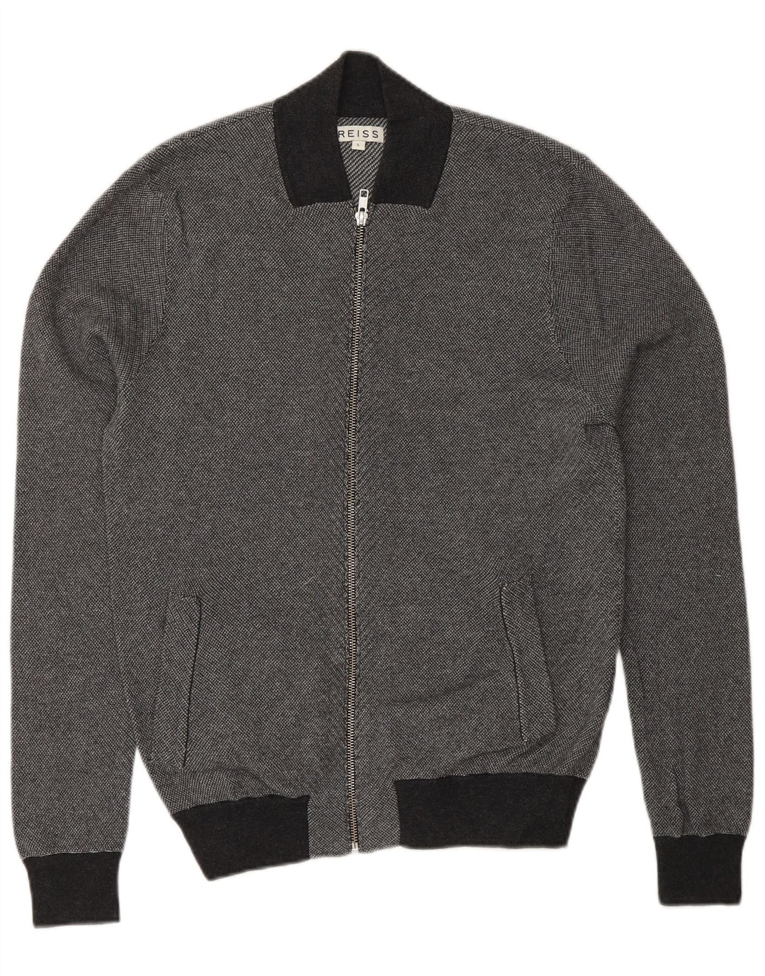 Giacca da ginnastica da uomo Reiss piccola in cotone color block grigio