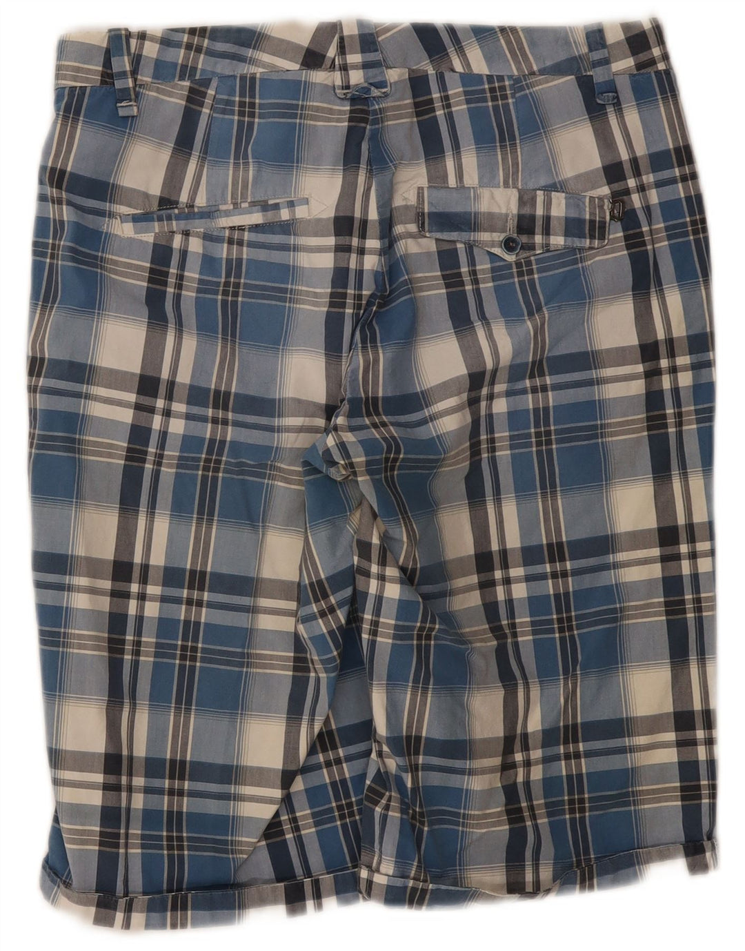 Pantaloncini chino da uomo Dondup W33 blu medio a quadri