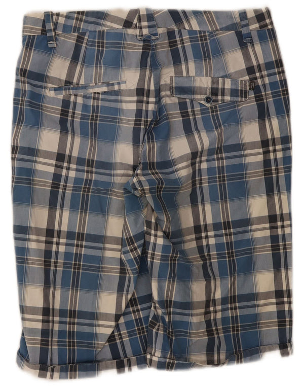 Pantaloncini chino da uomo Dondup W33 blu medio a quadri