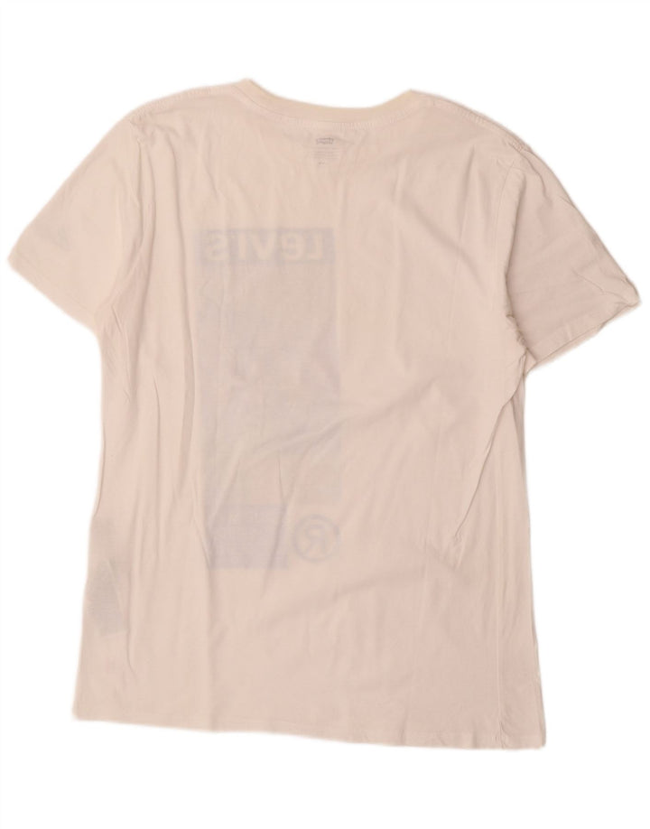 T-shirt grafica da uomo Levi's Top grande in cotone bianco sporco