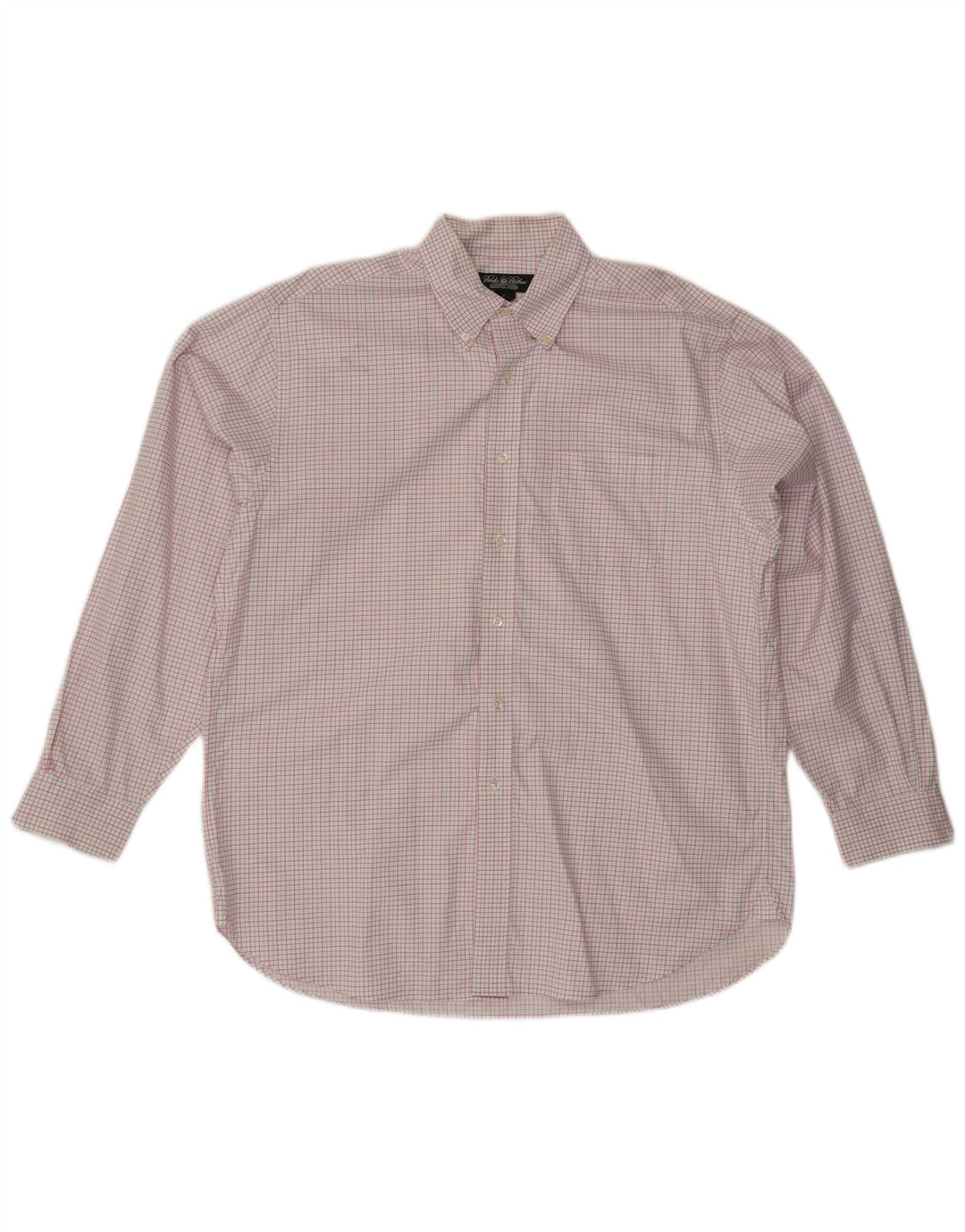 BROOKS BROTHERS Camicia da uomo in cotone a quadri grandi rosa