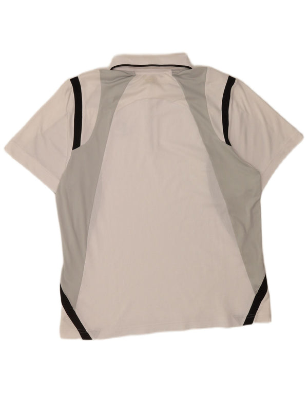 Polo da uomo Lotto Large in poliestere color block bianco