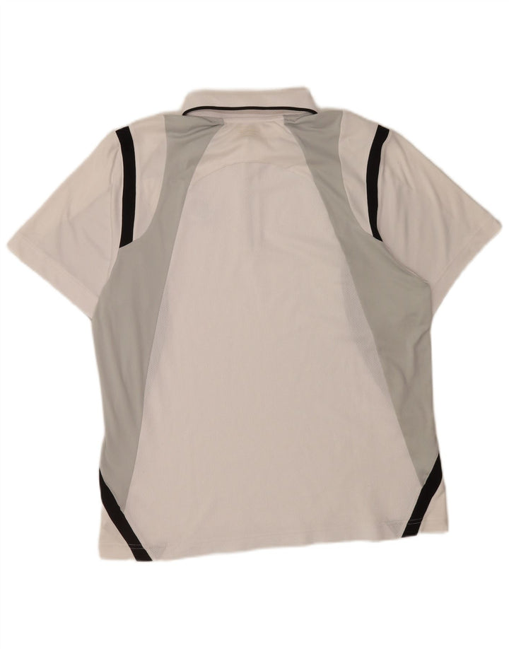 Polo da uomo Lotto Large in poliestere color block bianco