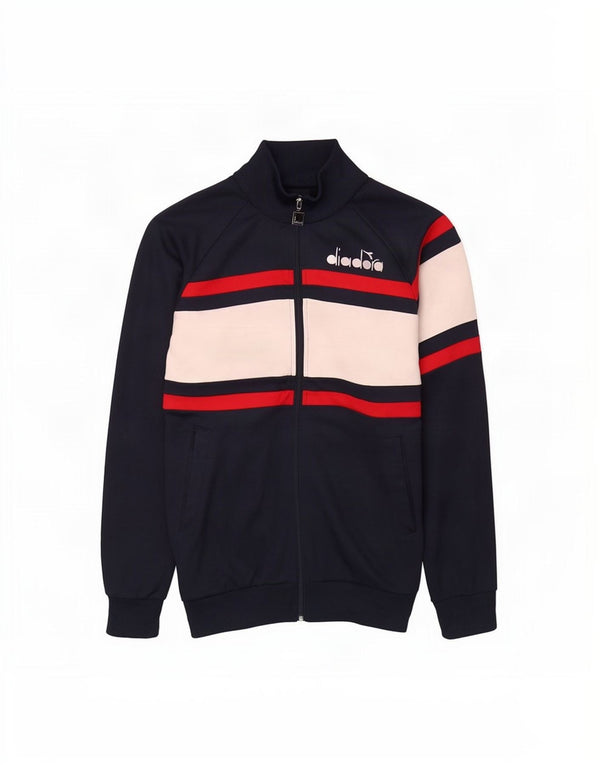Giacca da tuta da uomo Diadora Large in poliestere color block blu navy