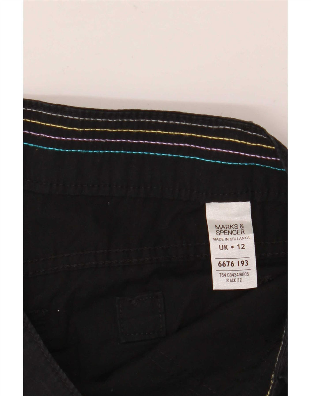 Pantaloni capri dritti da donna Marks & Spencer UK 12 medi W32 L20 neri