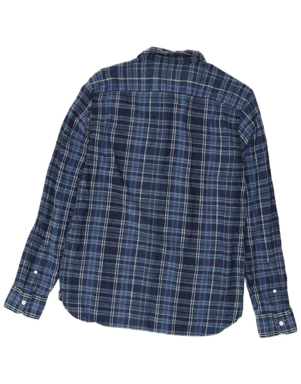 LEVI'S Camicia da uomo in lino a quadri blu navy medio