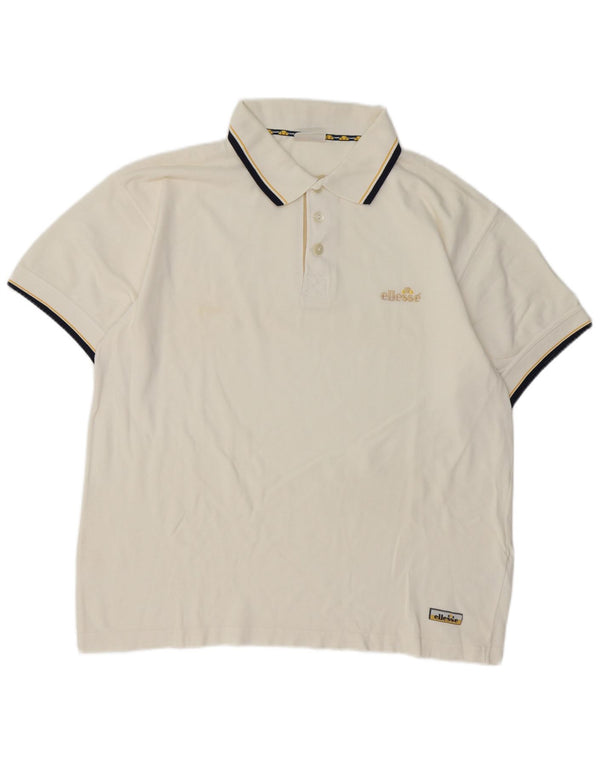 Polo da uomo Ellesse grande in cotone bianco