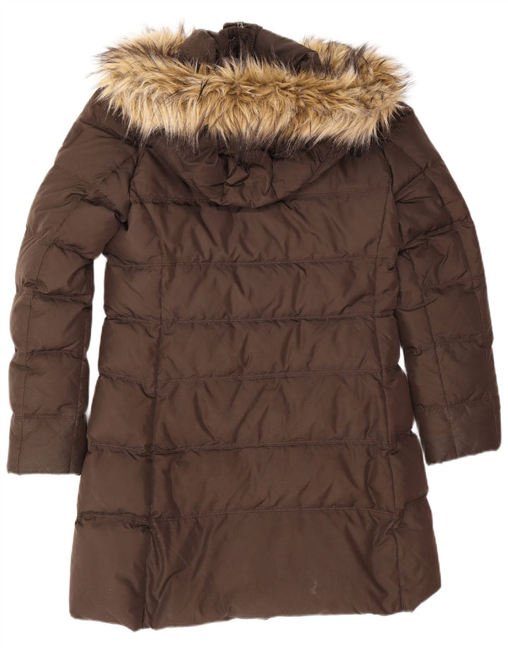Cappotto imbottito con cappuccio da donna Tommy Hilfiger UK 14 Poliestere marrone medio