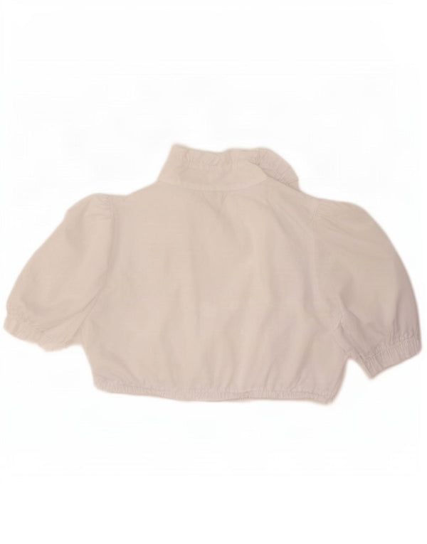 Top corto da donna Hess Frackmann IT 44 poliestere bianco medio