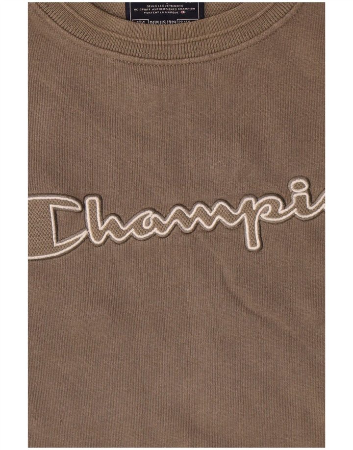 Felpa con grafica Champion per ragazzi, 13-14 anni, cotone beige