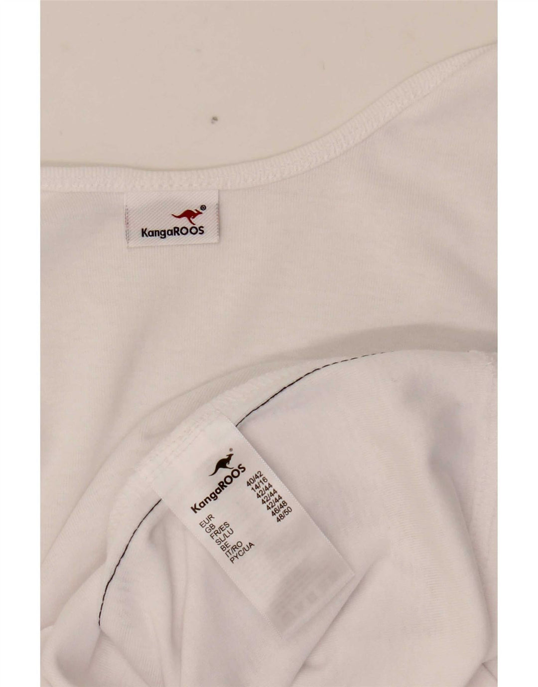 Canottiera da donna Kangaroos UK 14/16 grande cotone bianco