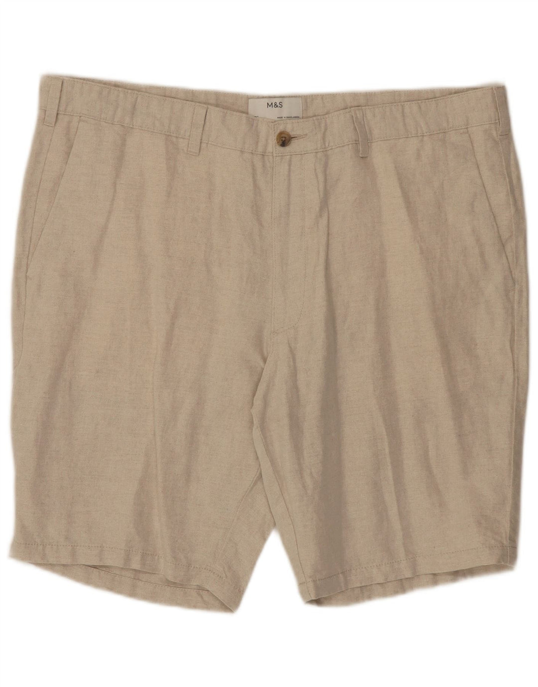 Pantaloncini chino da uomo Marks & Spencer W40 XL Lino beige