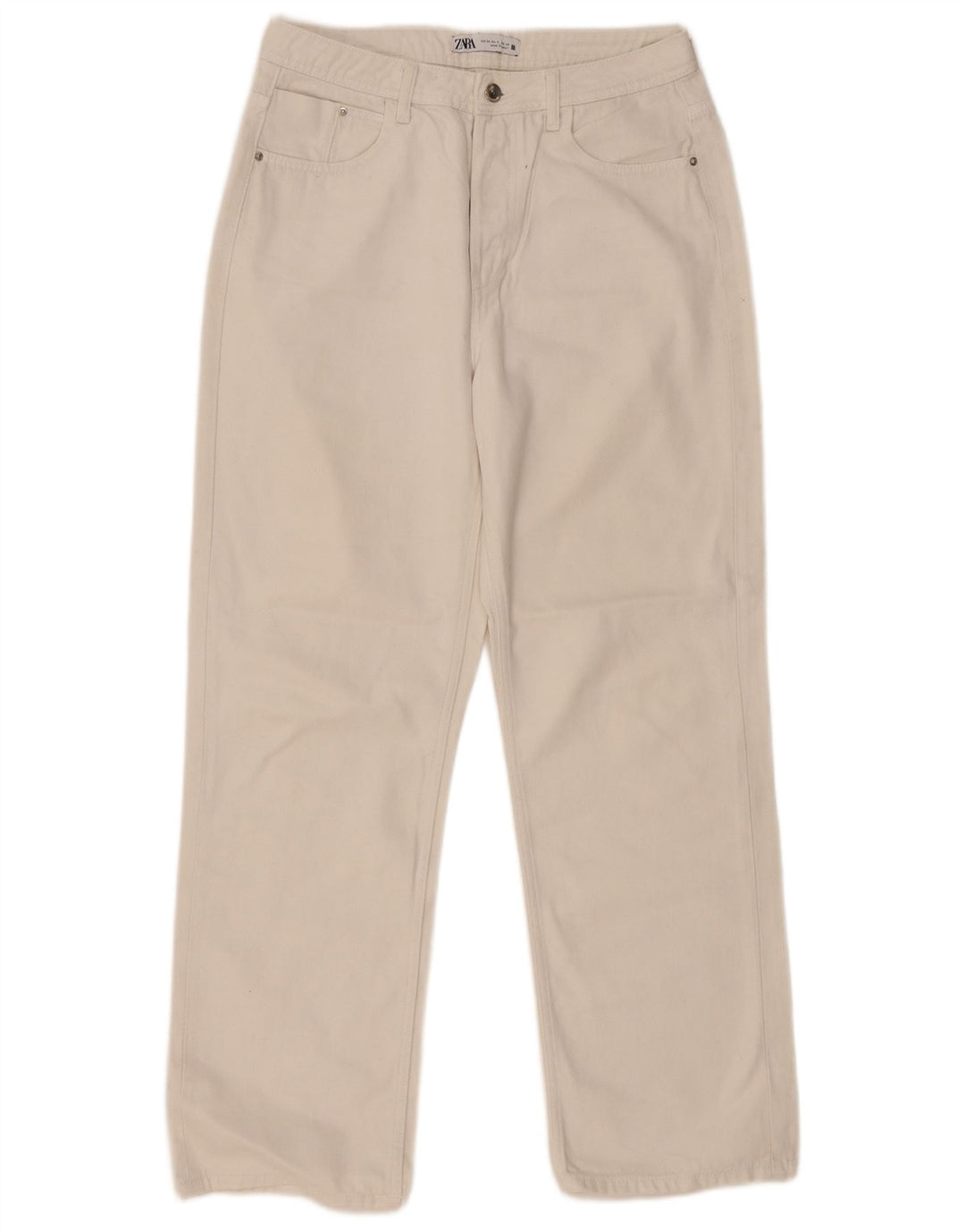 Jeans dritti da donna Zara EU 38 Small W28 L29 Bianco