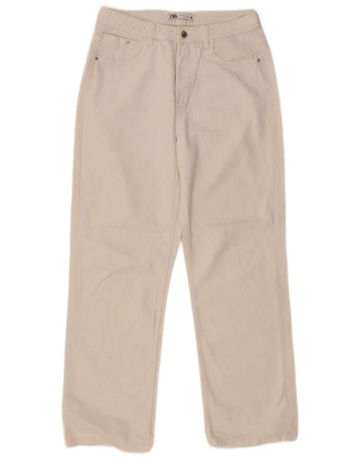 Jeans dritti da donna Zara EU 38 Small W28 L29 Bianco
