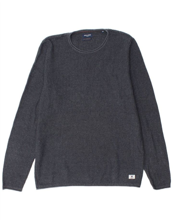 Maglione maglione girocollo da uomo Jack & Jones in cotone blu navy medio