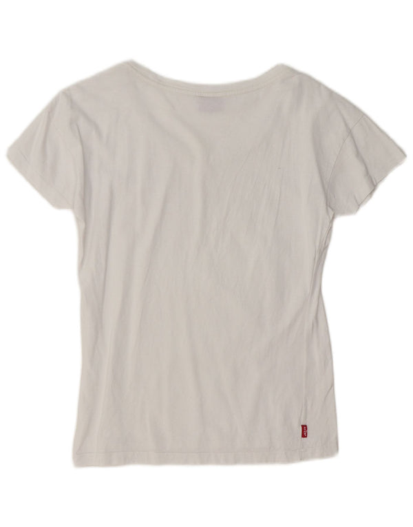 T-shirt grafica da donna Levi's Top UK 10 piccola bianca