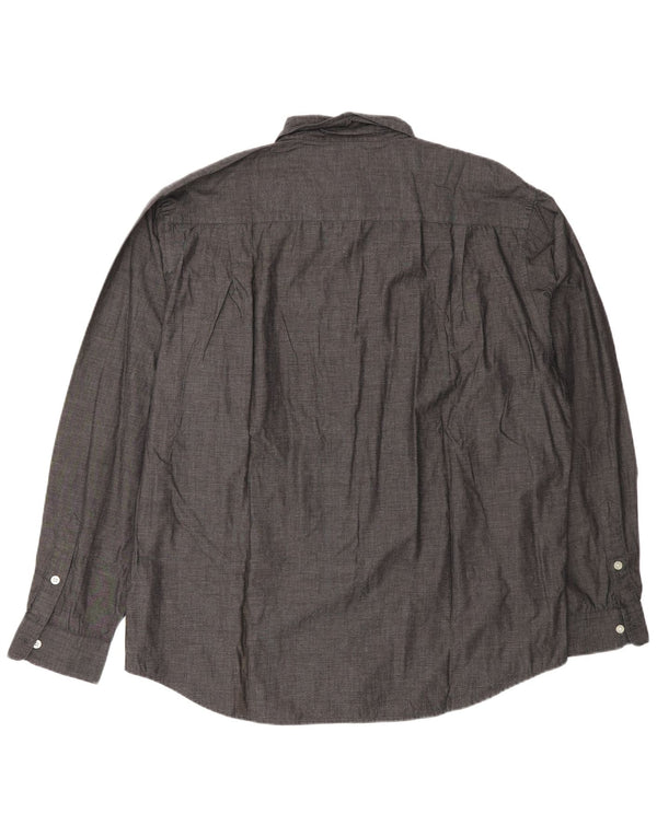 Camicia da uomo Ralph Lauren XL in cotone a righe grigie