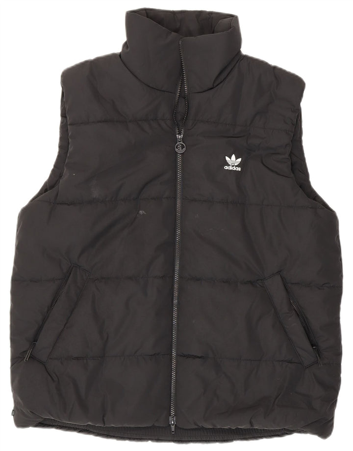 ADIDAS Womens Oversized Padded Gilet UK 10 Small Black Polyester