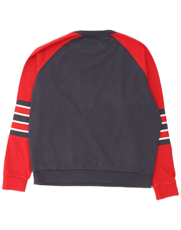 Karl Kani Felpa grafica da uomo Maglione grande in cotone color block blu navy