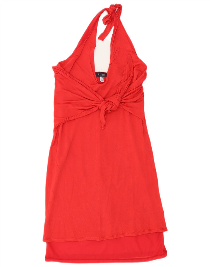 Abito halter da donna Armani Jeans UK 12 rosso medio