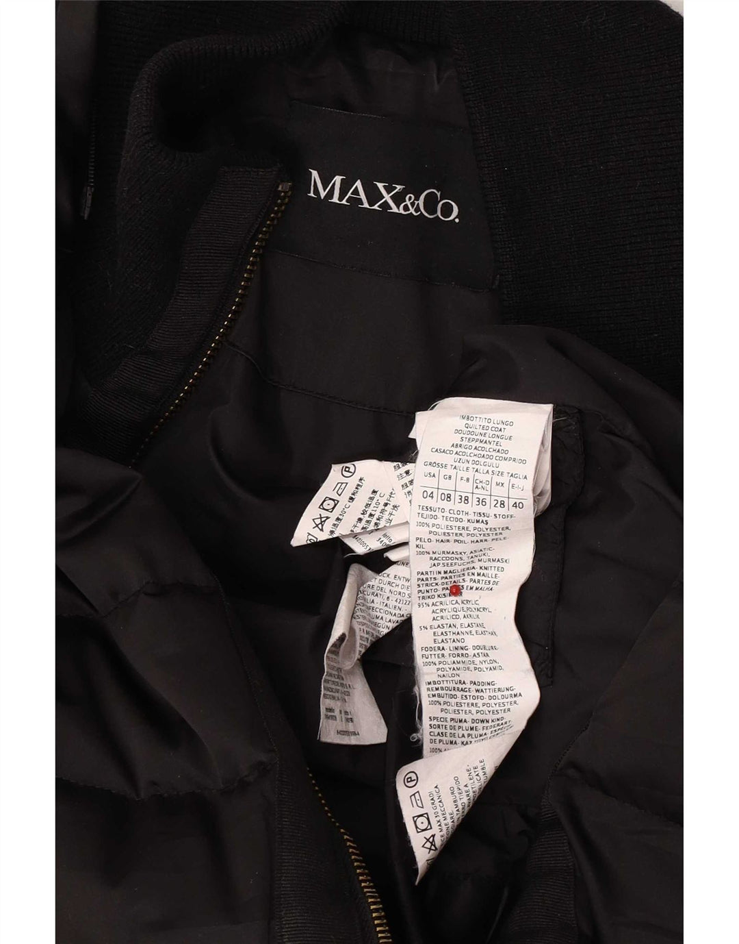 Cappotto imbottito da donna Max & Co. UK 8 piccolo poliestere nero