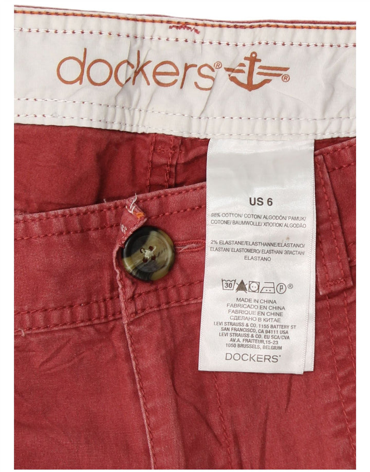 DOCKERS Pantaloni chino slim da donna US 6 medi W30 L30 cotone rosa