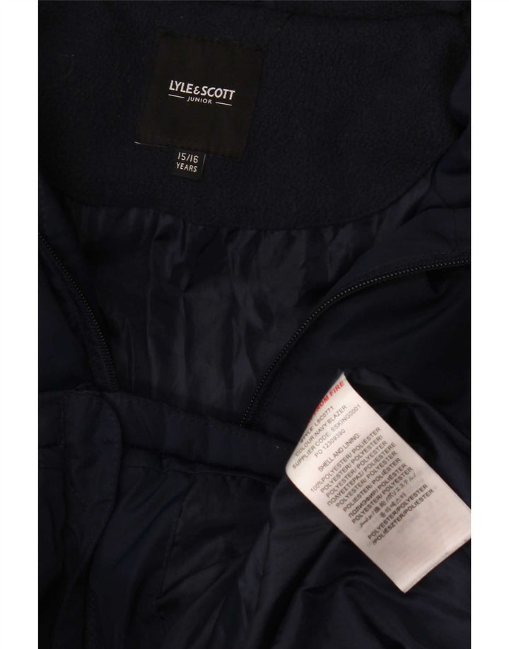 Giacca imbottita con cappuccio Lyle & Scott da ragazzo 15-16 anni in poliestere blu navy