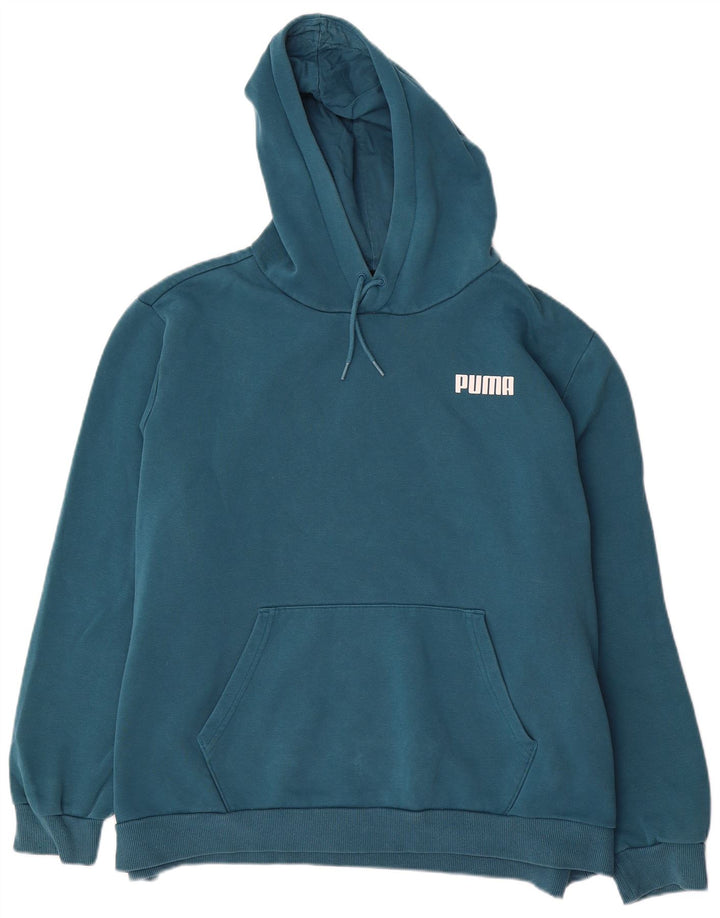 Felpa con cappuccio da uomo PUMA 2XL blu poliestere