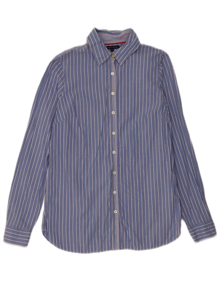 Camicia da donna Tommy Hilfiger US 6 cotone gessato blu medio