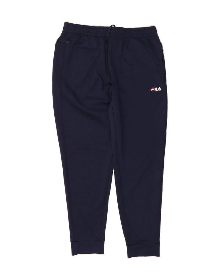 FILA Mens Tracksuit Trousers Joggers IT 52 Large  Navy Blue Polyester Vintage Fila and Second-Hand Fila from Messina Hembry 