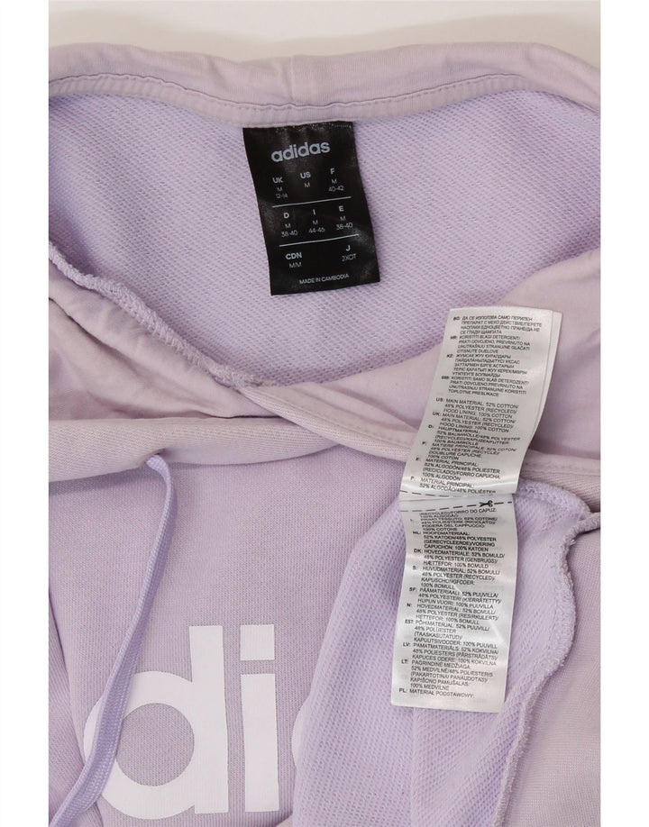Maglione con cappuccio grafico da donna ADIDAS UK 12/14 Cotone viola medio