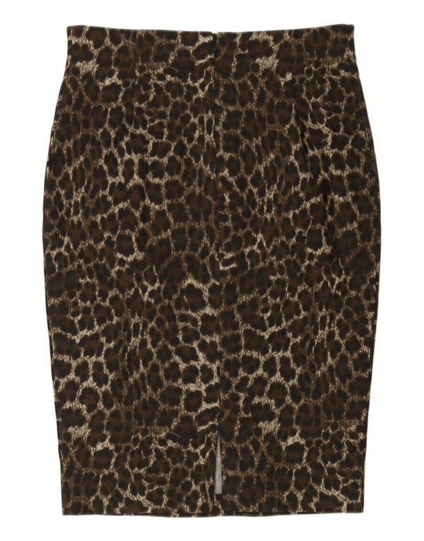 Guess Gonna tubino a vita alta da donna EU 44 Large W30 Marrone Stampa animalier