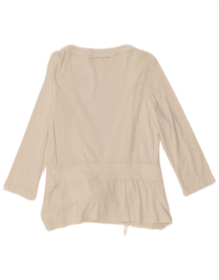 Camicetta da donna con maniche a 3/4 Playlife UK 8 Small Bianca