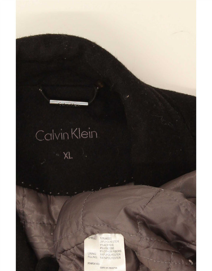 Cappotto doppiopetto da uomo Calvin Klein UK 42 XL lana nera