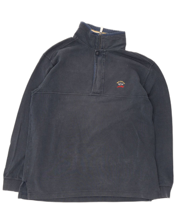 Paul & Shark Felpa da uomo con collo con zip da yachting, maglione medio blu navy