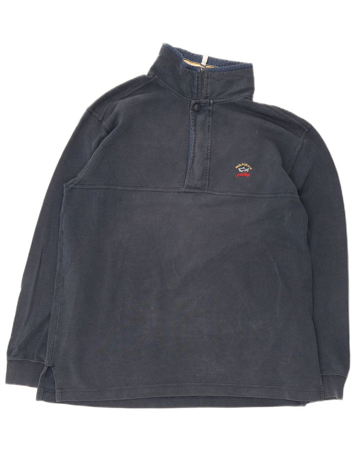 Paul & Shark Felpa da uomo con collo con zip da yachting, maglione medio blu navy