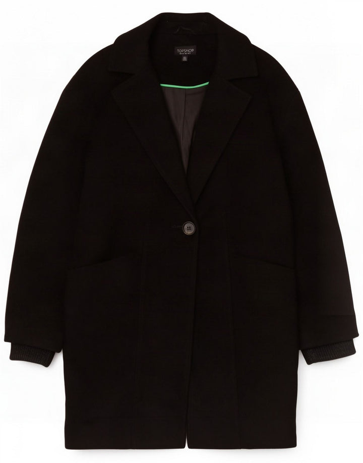Topshop Cappotto oversize da donna UK 6 XS Nero Poliestere