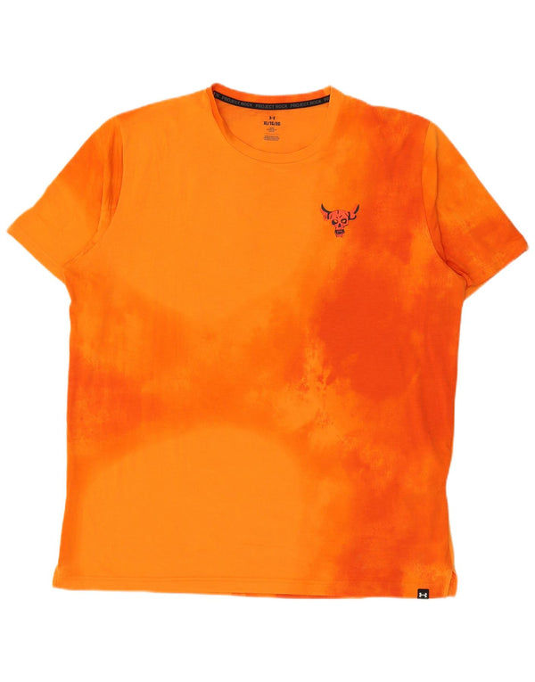 T-shirt grafica da uomo Under Armour Top XL in cotone tie-dye arancione