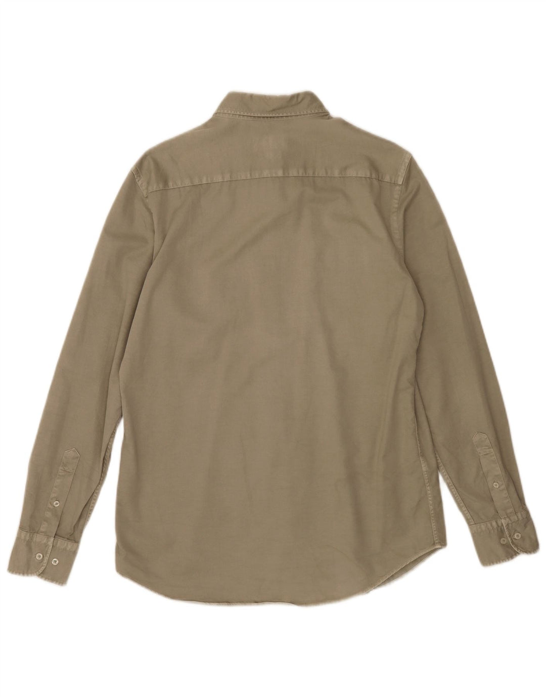 Camicia da uomo Massimo Dutti in cotone kaki medio