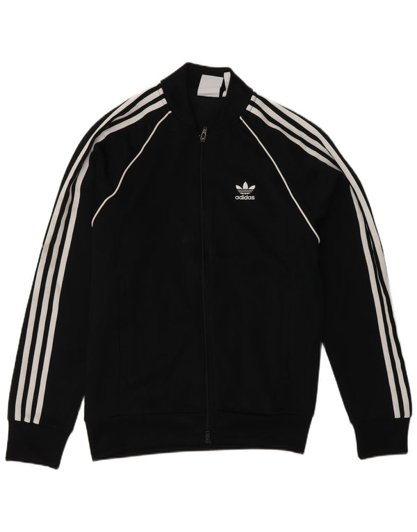Giacca da ginnastica Adidas da uomo con vestibilità regolare, piccola, in poliestere nero