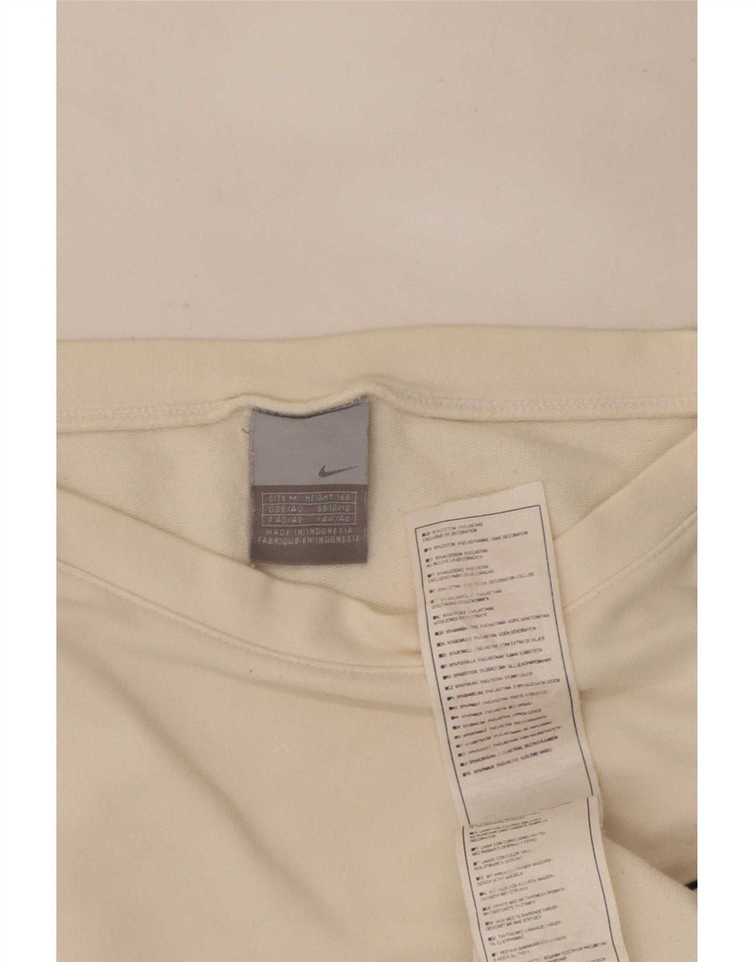 Top Nike da donna a maniche lunghe UK 10/12 cotone bianco medio